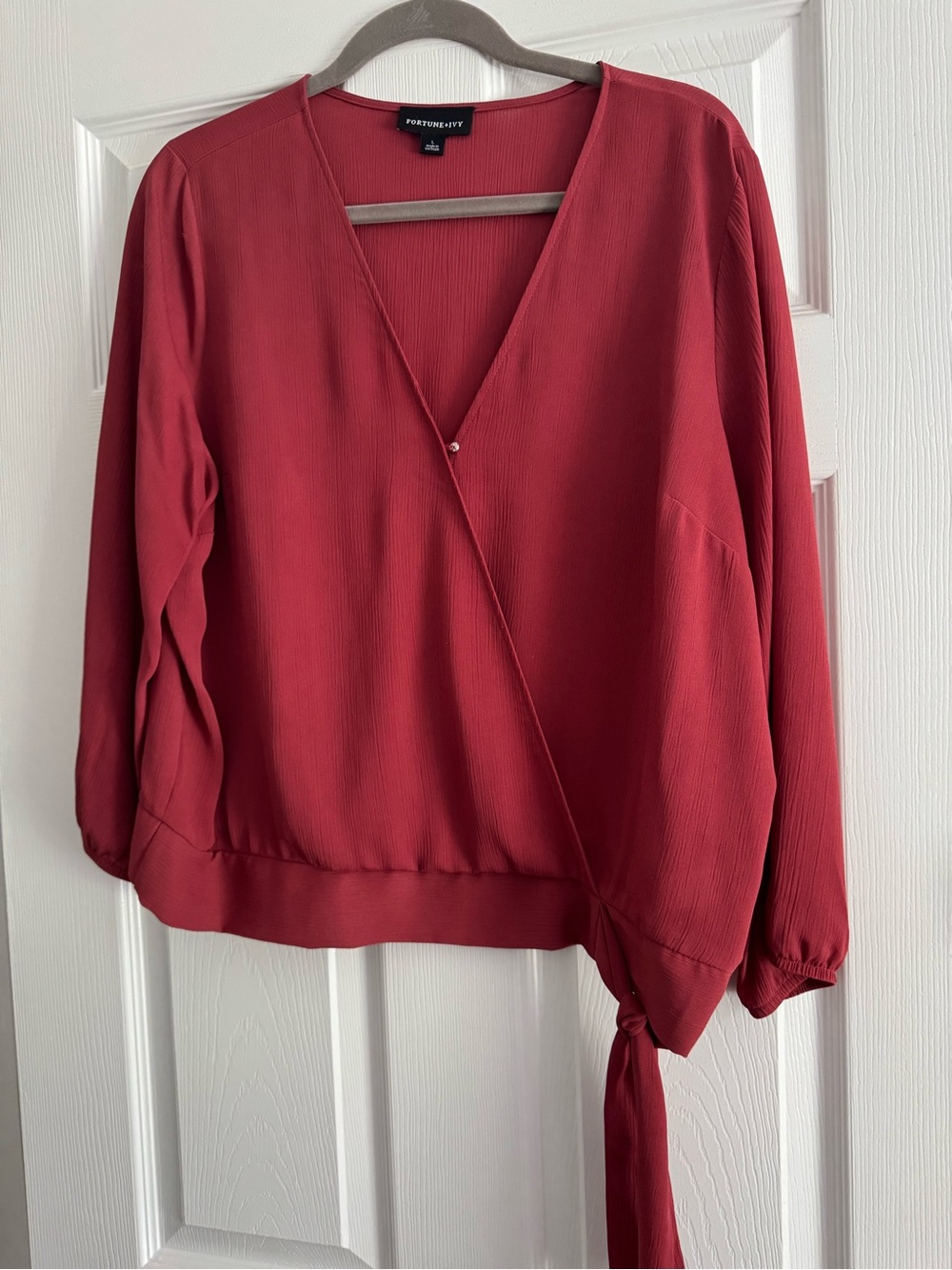 Portmans Raspberry Wrap-Front Blouse